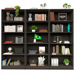 Estante para Livros Dublin 12 Prateleiras Black - Pnr Móveis - 3