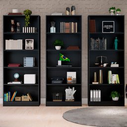 Estante para Livros Dublin 12 Prateleiras Black - Pnr Móveis - 2