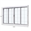 Ver imagem 4 de Janela de Aço de Correr Central 100x150cm 4 Folhas com Grade Quadriculada e Vidro Liso Qualitysol Ra
