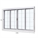 Ver imagem 4 de Janela de Aço de Correr Central 100x150cm 4 Folhas com Grade Quadriculada e Vidro Liso Qualitysol Ra