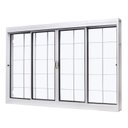 Ver imagem 1 de Janela de Aço de Correr Central 100x150cm 4 Folhas com Grade Quadriculada e Vidro Liso Qualitysol Ra
