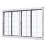 Janela de Aço de Correr Central 100x200cm 4 Folhas com Grade Quadriculada e Vidro Liso Qualitysol Ra - 1