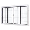 Ver imagem 3 de Janela de Aço de Correr Central 100x200cm 4 Folhas com Grade Quadriculada e Vidro Liso Qualitysol Ra