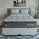 Ver mais imagens de Cama Box Baú Queen + Colchão Comfort Class Pillow Top Cinza/suede Branco