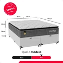 Ver imagem 4 de Cama Box Baú Queen + Colchão Comfort Class Pillow Top Cinza/suede Branco
