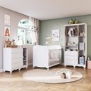 Ver imagem 2 de Quarto de Bebê Guarda-Roupa 3 Portas Janeladas Cômoda e Berço MDF Mimo Espresso Móveis Branco Brilho