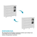 Ver mais imagens de Quarto de Bebê Guarda-Roupa 3 Portas Janeladas Cômoda e Berço MDF Mimo Espresso Móveis Branco Brilho