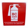 Placa de Sinalização Extintor Bc C02 20x20 Inflamaveis - 1