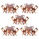 Ver imagem 1 de Kit de 5 Conjuntos de Mesa Dobrável 70x70 com 4 Cadeiras Imbuia - Cor: Marrom