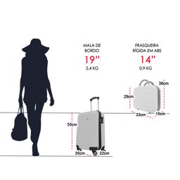 Kit Mala de Bordo Mais Frasqueira Rígida - Gladiador C1 Cor: Rosé - 7