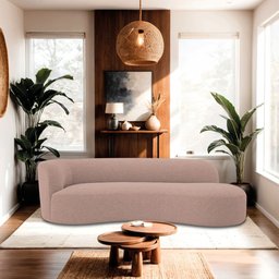 Divã Recamier Orgânico Tokyo 200cm Lado Direito Linho Rose - Amarena Móveis - 2