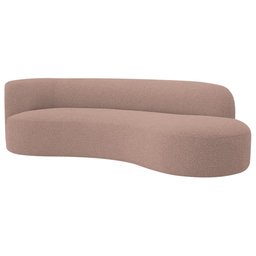 Divã Recamier Orgânico Tokyo 200cm Lado Direito Linho Rose - Amarena Móveis - 1