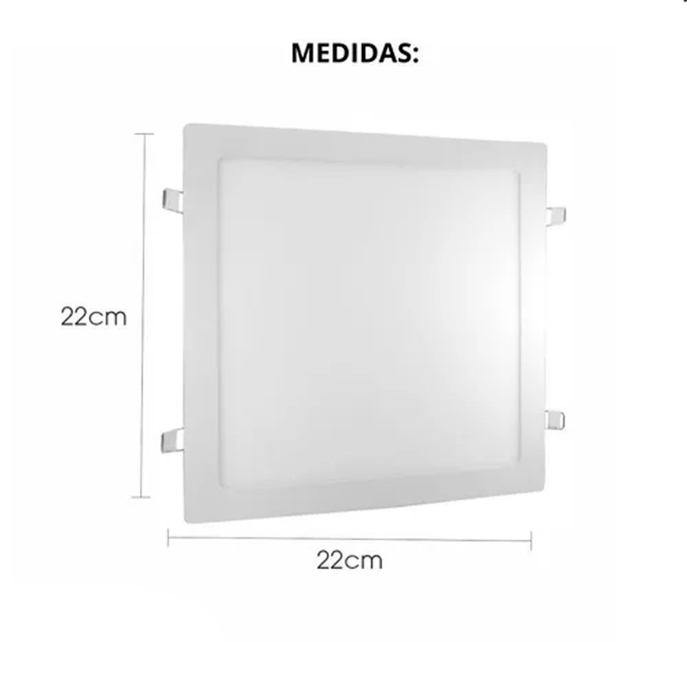 Kit 10 Paineis Plafon de Embutir 18W Branco 20x20 Lindo Top - 4