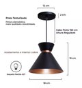 Ver imagem 2 de Pendente Mini Berlim Luminária De Teto Lustre Sala De Jantar Cozinha