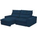 Ver imagem 6 de Sofá Retrátil Reclinável para Sala de Estar Living 210cm Dimas F04 Veludo Azul - Lyam Decor