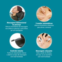 Assento Massageador Shiatsu Comfort Genis Relax | Bivolt - 4