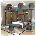 Ver imagem 5 de Quarto de Canto Casal com Guarda Roupas Cabeceira e Mesas de Cabeceira Paris Luciane Móveis