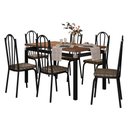 Ver imagem 1 de Kit Mesa de Jantar Marva 136cm com 06 Cadeiras Alabama Palha Ferro Preto - Pallazio