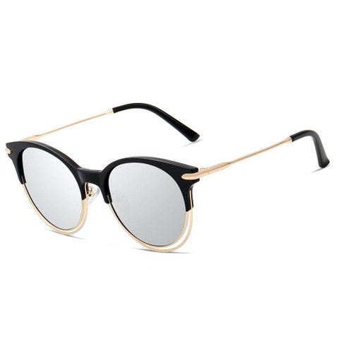 Óculos de Sol Feminino Liga + Tr90 Lente Espelho Polarizado Uv400