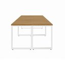 Ver imagem 4 de Plataforma de Trabalho 4 Pessoas 2,80m x 1,20m Pés Metal Escritório F5 Office - Freijó com Branco