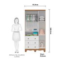 Ver imagem 5 de Quarto de Bebê Completo com Guarda Roupa 3 Portas com Janelas Cômoda e Berço 100% MDF Mimo Espresso Móveis