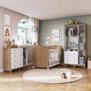 Ver imagem 2 de Quarto de Bebê Completo com Guarda Roupa 3 Portas com Janelas Cômoda e Berço 100% MDF Mimo Espresso Móveis