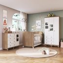 Ver imagem 1 de Quarto de Bebê Completo com Guarda Roupa 3 Portas com Janelas Cômoda e Berço 100% MDF Mimo Espresso Móveis