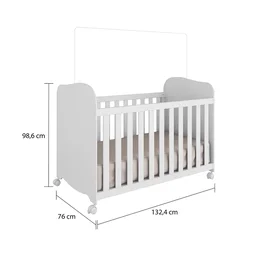 Quarto de Bebê Completo com Guarda Roupa 4 Portas com Janelas Cômoda e Berço 100% MDF Mimo Espresso Móveis - 5