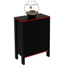 Ver imagem 1 de Armário Gamer para Escritório Multiuso Baixo 2 Portas Preto/vermelho