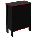 Ver imagem 5 de Armário Gamer para Escritório Multiuso Baixo 2 Portas Preto/vermelho