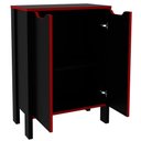 Ver imagem 6 de Armário Gamer para Escritório Multiuso Baixo 2 Portas Preto/vermelho