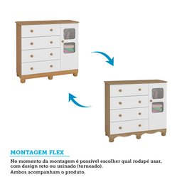 Quarto de Bebê Completo com Guarda Roupa 4 Portas com Janelas Cômoda e Berço 100% MDF Mimo Espresso Móveis - 8 Quarto de Bebê Completo com Guarda Roupa 4 Portas com Janelas Cômoda e Berço 100% MDF Mimo Espresso Móveis - 8