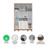 Quarto de Bebê Completo com Guarda Roupa 4 Portas com Janelas Cômoda e Berço 100% MDF Mimo Espresso Móveis - 9