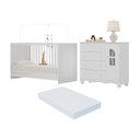Ver imagem 1 de Berço 3 em 1 com Colchão Incluso e Cômoda 1 Porta 4 Gavetas Aurora Multimóveis Mp4770 Branco