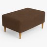 Puff Bela Manu Decor Madri Pés Palito Tecido Sued Marrom - 3