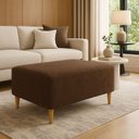 Ver imagem 1 de Puff Bela Manu Decor Madri Pés Palito Tecido Sued Marrom