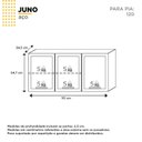Ver imagem 4 de Armário Aéreo de Cozinha em Aço 120cm 3 Portas Juno Cinza