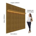 Ver imagem 5 de Painel Ripado para TV até 90 Polegadas com LED 100% MDF 224cmx250cm Impressão Ripada Requinte Marrom Naturale