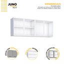 Ver imagem 3 de Armário Aéreo de Cozinha em Aço 150cm 3 Portas Juno Cinza
