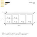 Ver imagem 2 de Armário Aéreo de Cozinha em Aço 150cm 3 Portas Juno Cinza