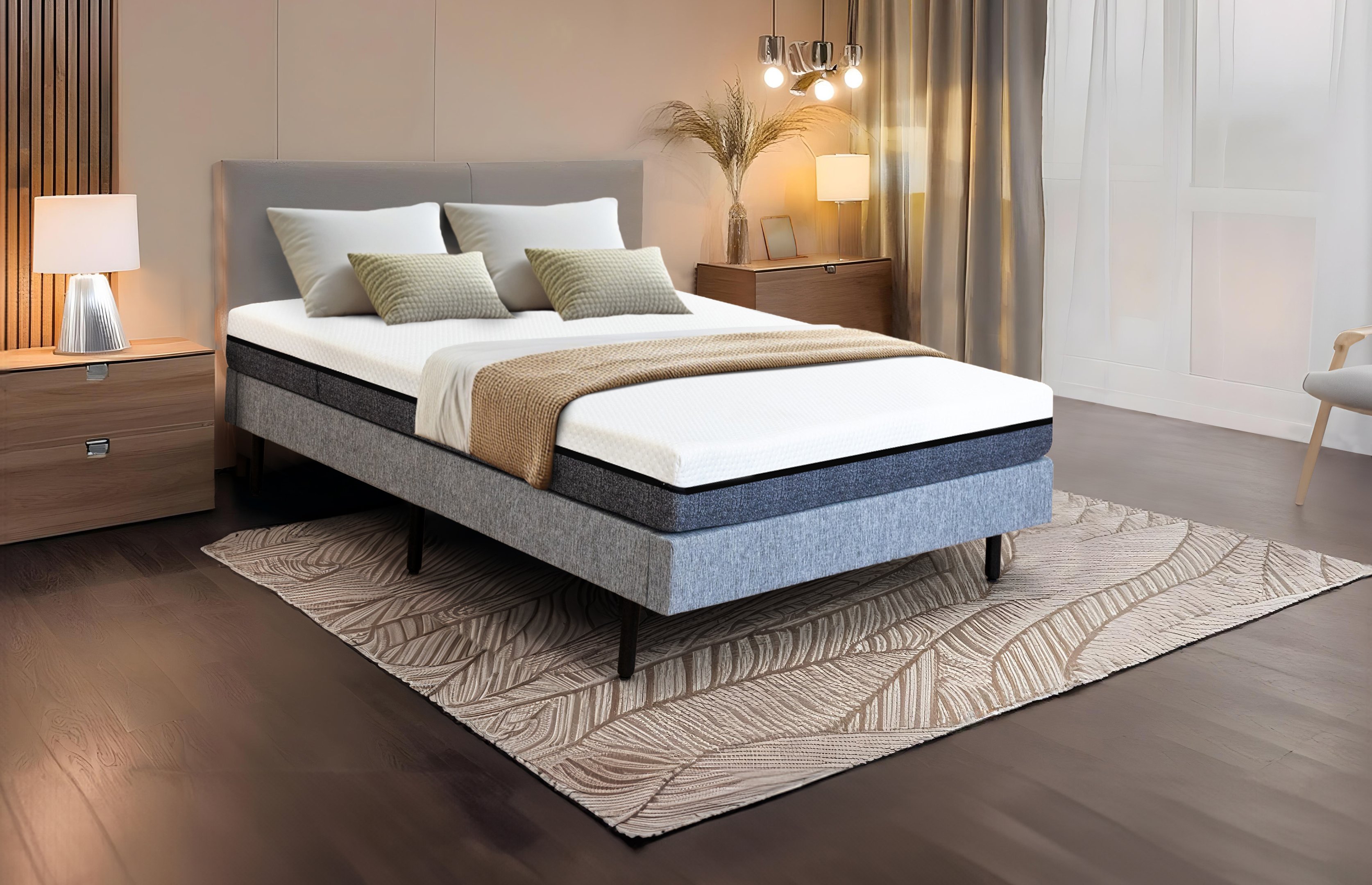 Cama Box Light Queen Size Serenelife - Tecido Alpha 56