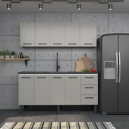 Armário Aéreo de Cozinha em Aço 180cm 3 Portas Juno  - 1
