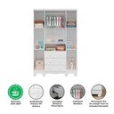 Ver mais imagens de Quarto de Bebê Guarda-Roupa 4 Portas com Janelas e Berço 100% MDF Mimo Espresso Móveis Branco Brilho