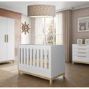 Ver imagem 2 de Conjunto de Quarto para Bebê 1 Berço 1 Cômoda 1 Guarda Roupa Aquarela Incabrás