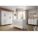 Ver imagem 1 de Conjunto de Quarto para Bebê 1 Berço 1 Cômoda 1 Guarda Roupa Aquarela Incabrás