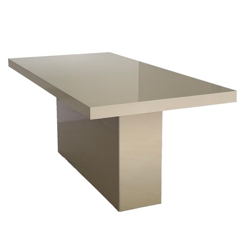 Mesa de Jantar Mdf Laminado Laca Auto Brilho 180x90cm - Off White / Bege (somente Mesa)