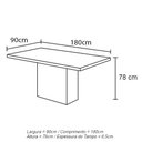 Ver mais imagens de Mesa de Jantar Mdf Laminado Laca Auto Brilho 180x90cm - Off White / Bege (somente Mesa)