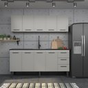 Ver imagem 1 de Armário Aéreo de Cozinha em Aço 200cm 3 Portas Juno 