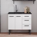 Ver imagem 2 de Gabinete Aço Atena 0,95m Branco para Pia 1,00 Metros - P103614 - Cozimax