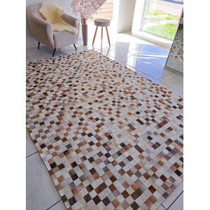 Tapete de Couro Quadriculado 2,00 X 1,50 M Castor Claro